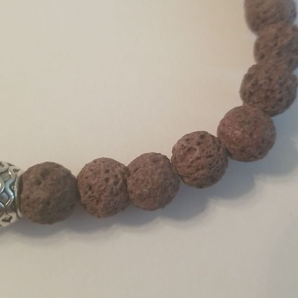 Mens One Of A Kind Plum Dyed Lava Expansion Bracelet Custom Made 8" - Picture 3 of 7